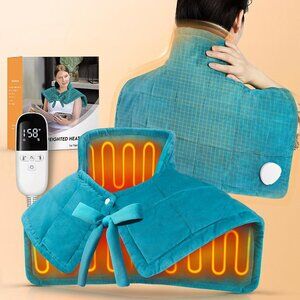 Weighted Heating Pad for Neck Soft Flannel with Timer Auto Shut Off Gift